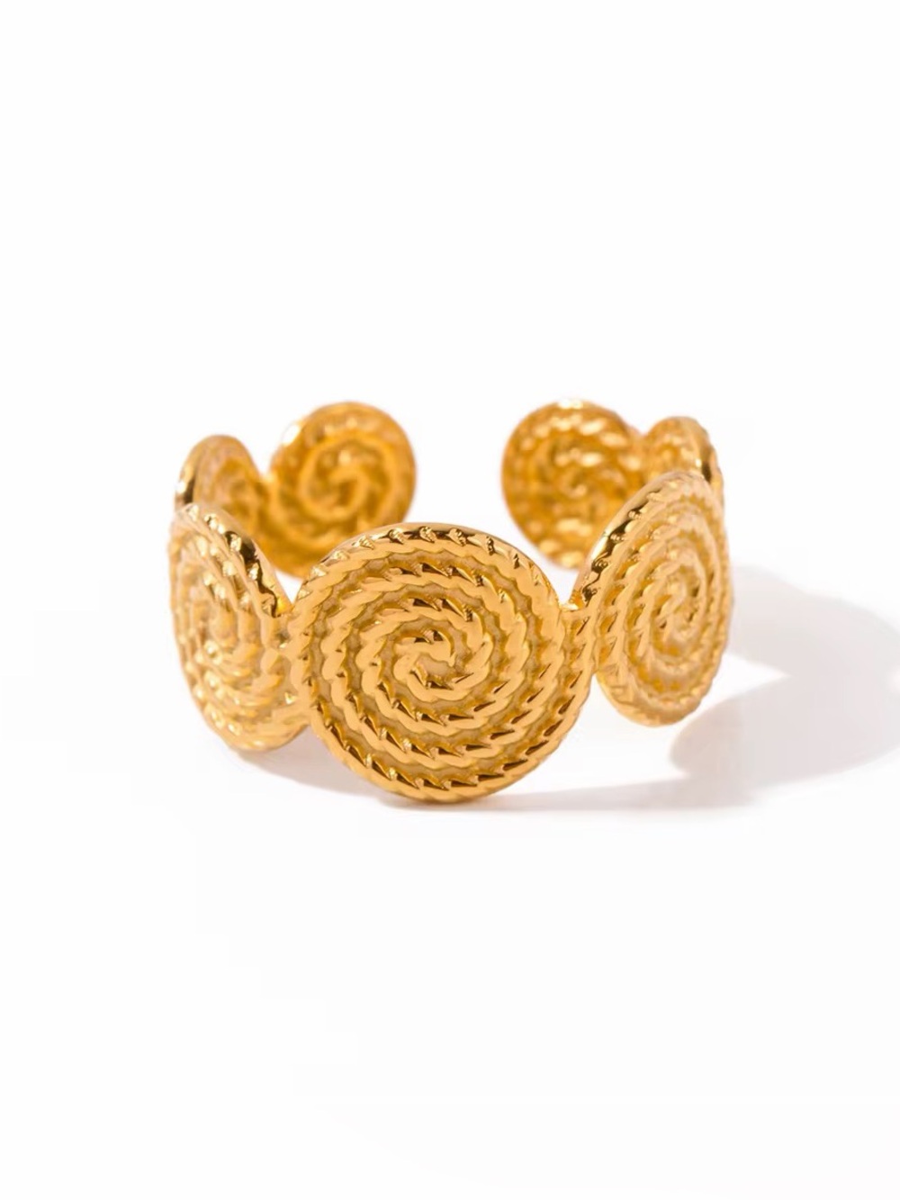 18K Gold Plated Adjustable Spiral Ring
